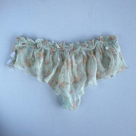 Md NWT Y2K VTG Victorias Secret 2004 Rare Silk Sequin Rose Panty Floral Lingerie - Picture 6 of 8